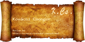 Kovácsi Csongor névjegykártya